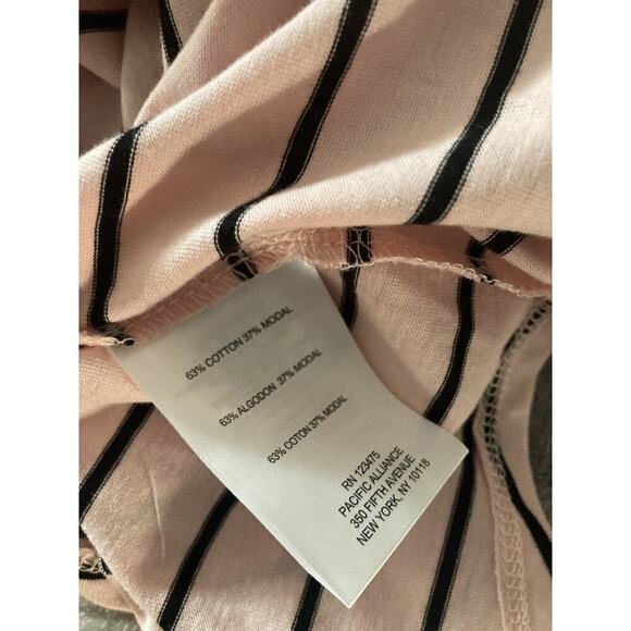 Jones New York Women 3X Pink Striped Boat Neck Tunic Button Accent Sailor - Picture 6 of 12